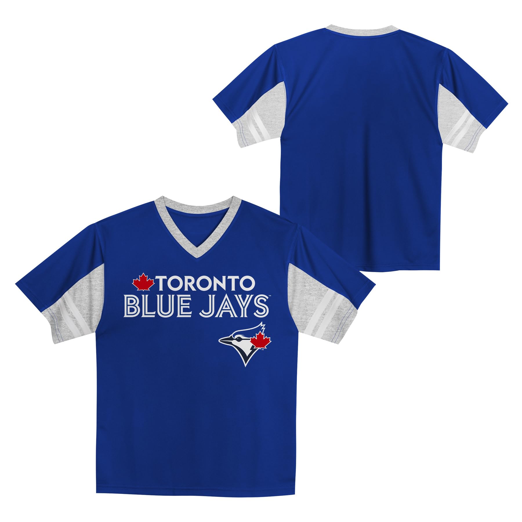MLB Kids Youth Boys 4-18 Officially Licensed Team Color Primary Logo Baseball Fashion Top V-Neck Jersey - 3