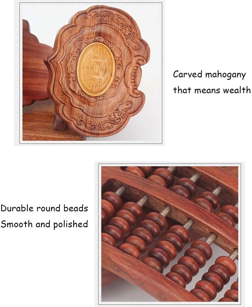 Counting Abacus Crafts Abacus Retro Ornament Abacus Hand-Carved Business Gifts Abacus Traditional Tools (Color : Brown, Size : 22 * 7.5 * 6cm)