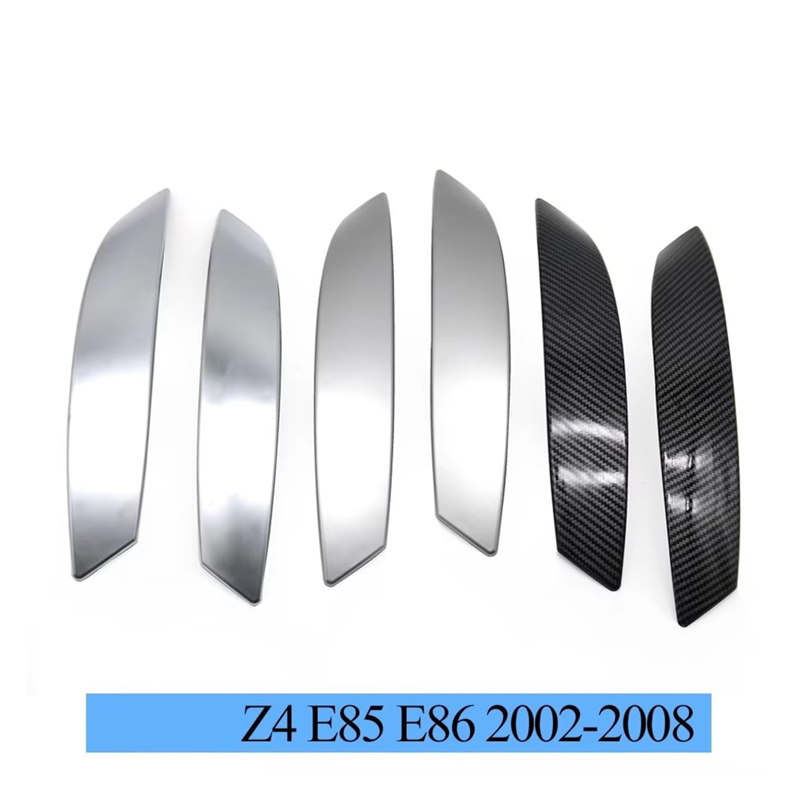 per BMW Z4 E85 E86 2002-2008 LHD RHD Maniglia Interna della Portiera in Fibra di Carbonio Lato Guida Sinistro E Destro Auto Interni Maniglie Porta(Matte Silver L)