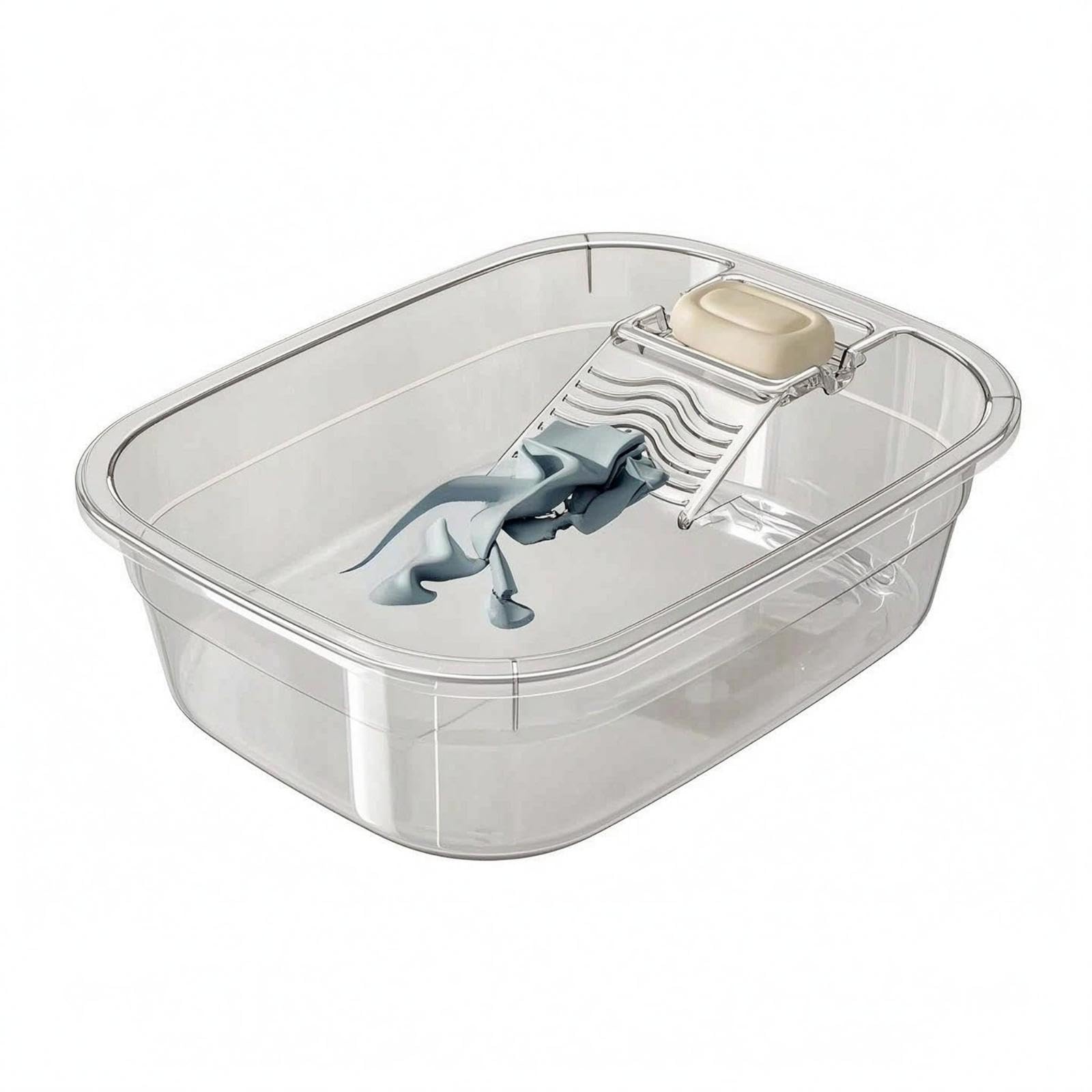 Hand Washing Basin with Washboard Sloped Scrubbing Board Washboard Basin Soap Rest Hand Washing Tub Transparent|Home & Garden| Household Supplies & Cleaning| Cleaning Tools| Washing Up Bo-picture-20