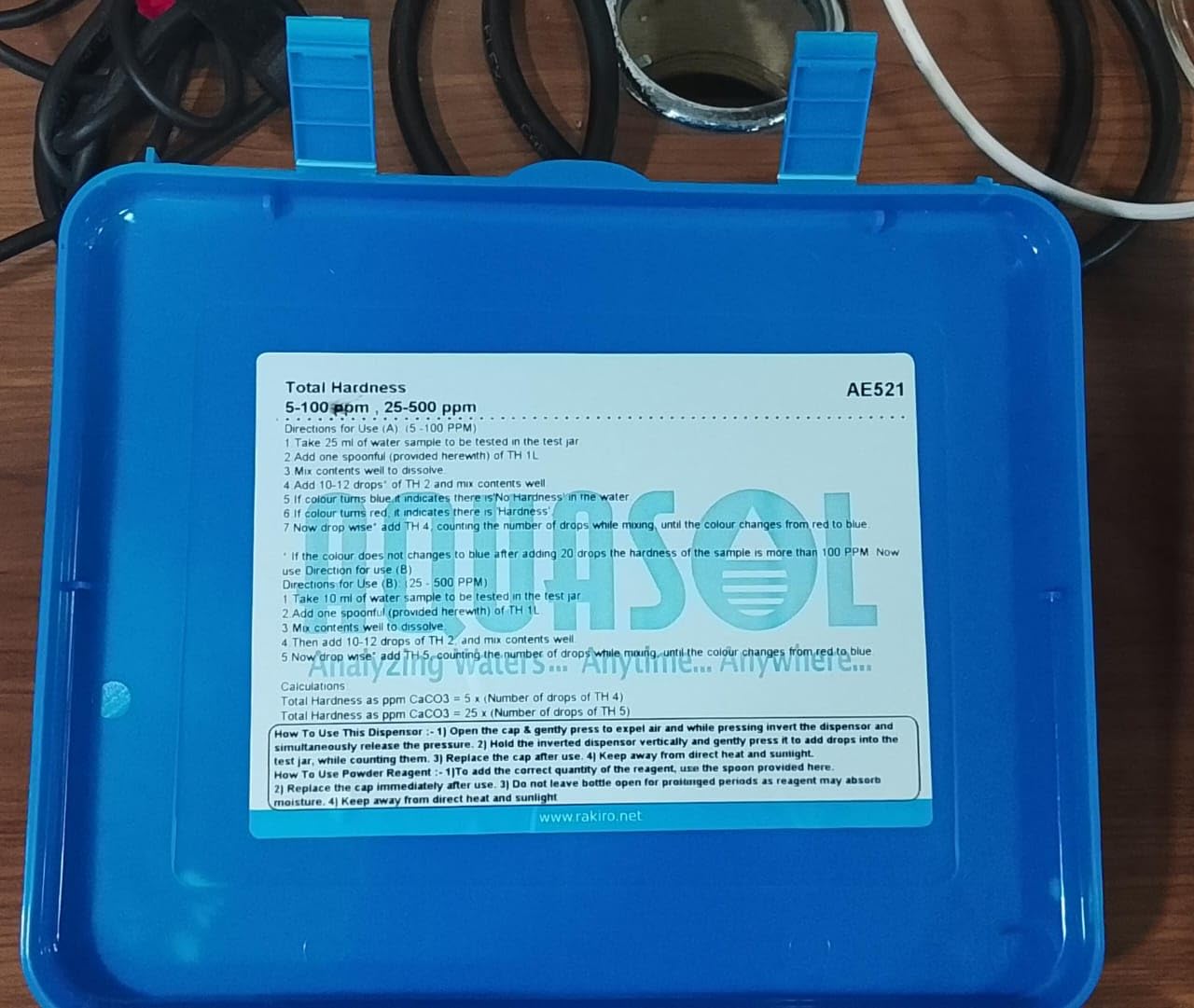 AQUASOL Total Hardness Test Kit – 500 Tests (5-500 mg/L as CaCO₃) | Water Testing Kit AE 521 1