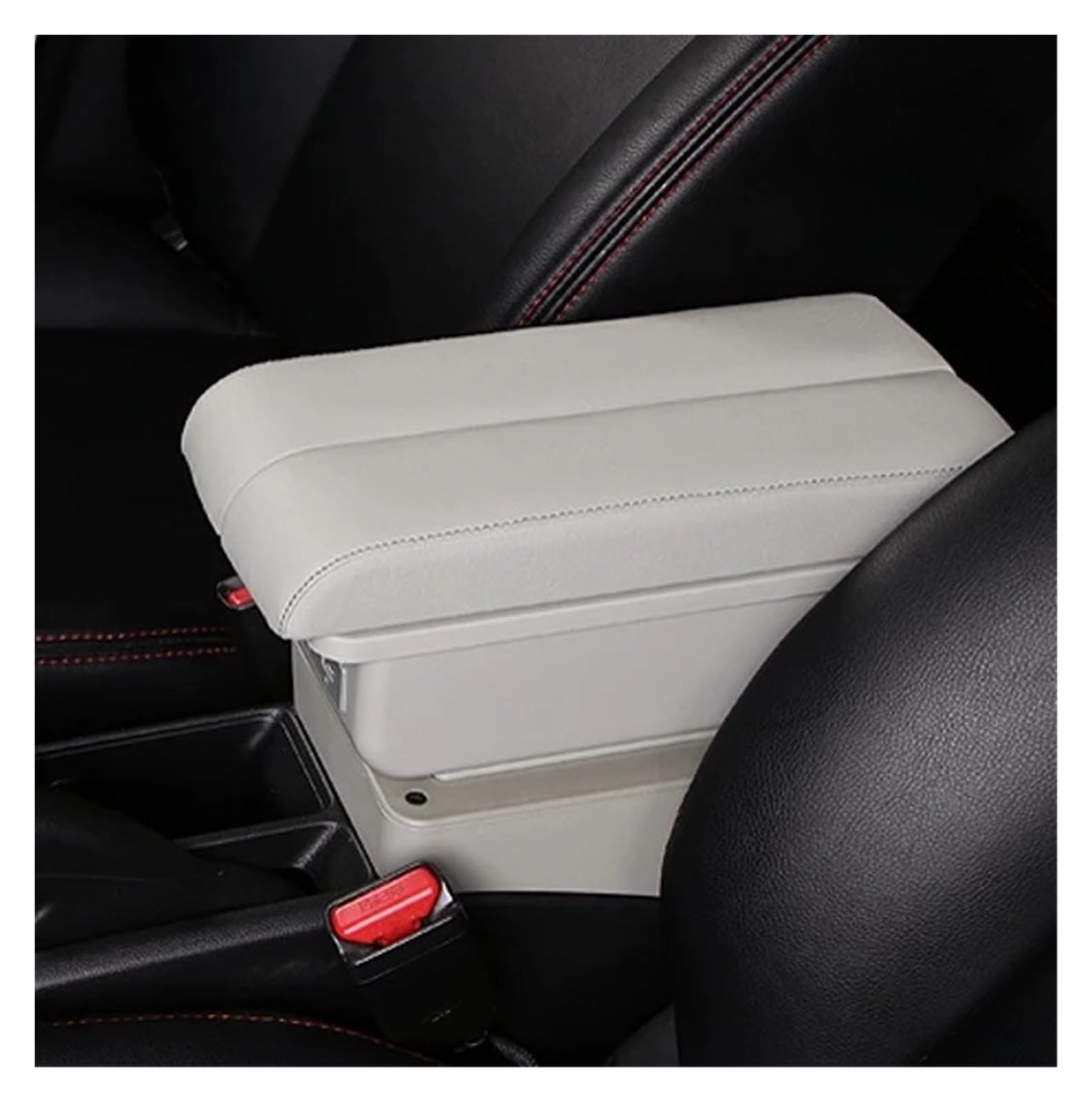 AWGNTQQ Car Armrests For Caddy 5 2024 Central Content Store Case Console Storage Elbow Support Rest Box(B-Gray)
