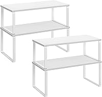 Vista 16 de SONGMICS Cabinet Organizer Shelf, Set of 4 Kitchen Counter Shelves, Kitchen Storage, Spice Rack, Stackable, Expandable, Metal and Engineered Wood