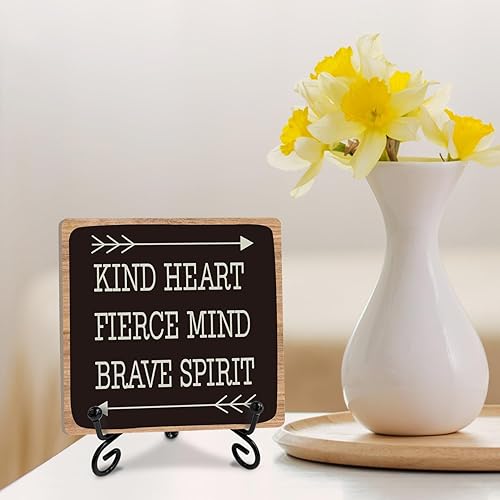 Miniatura 3 de Regalos inspiradores para mujeres y hombres, letreros de mesa de madera inspiradores, decoración de escritorio, placa de madera con soporte, corazón