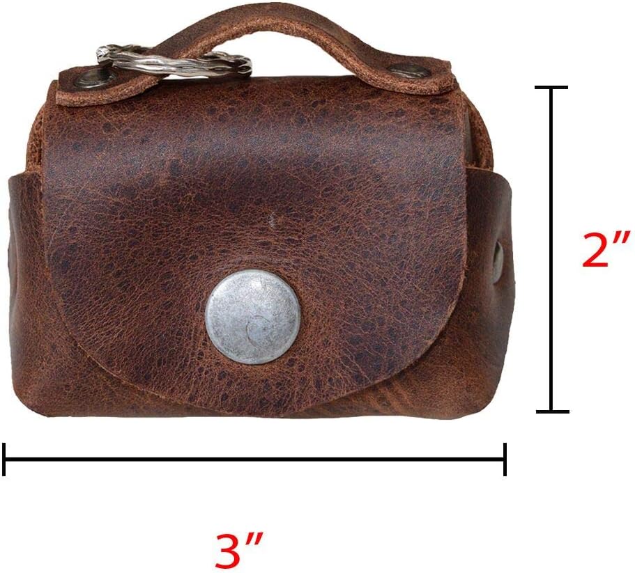 Hide & Drink, Tiny Handbag with Key Ring Holder Handmade from Full Grain Leather