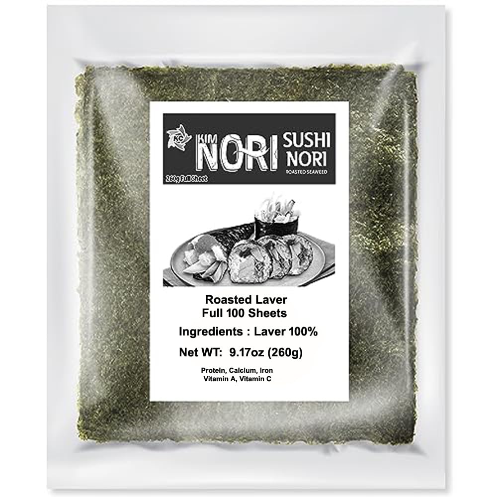 Amazon.com : KIMNORI Sushi Nori [100 Sheets] Roasted Seaweed Full