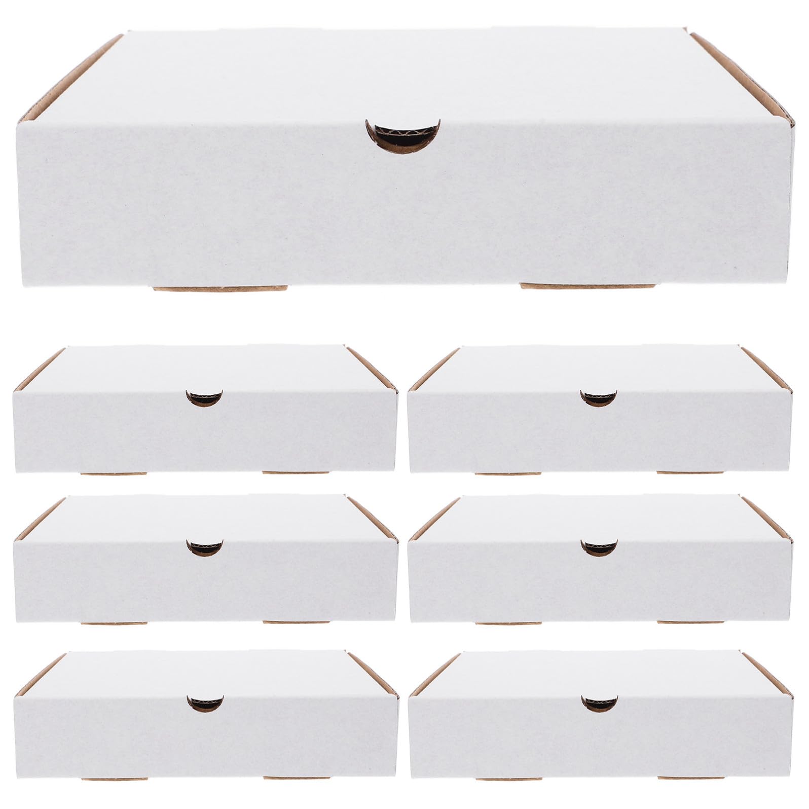 Scatole per Pizza Piccole Scatole Ondulate Riutilizzabili in Cartone Bianco Kraft, Confezione da 30 Pezzi per Mantenere Freschi Pizza e Dolci per Asporto
