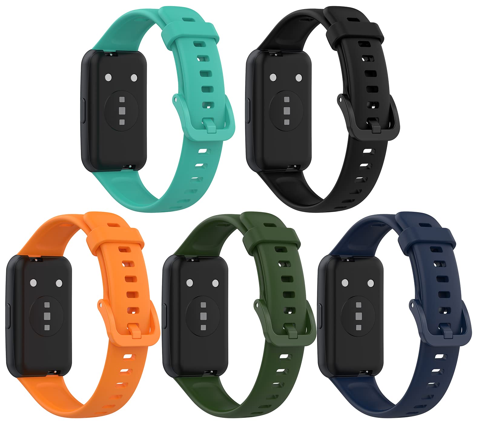 TenCloud 5-Pack Bands for Huawei Band 7 Strap Compatible with Huawei Huawei Band 7 Smartwatch Waterproof Replacement Band Strap for Huawei Fitness