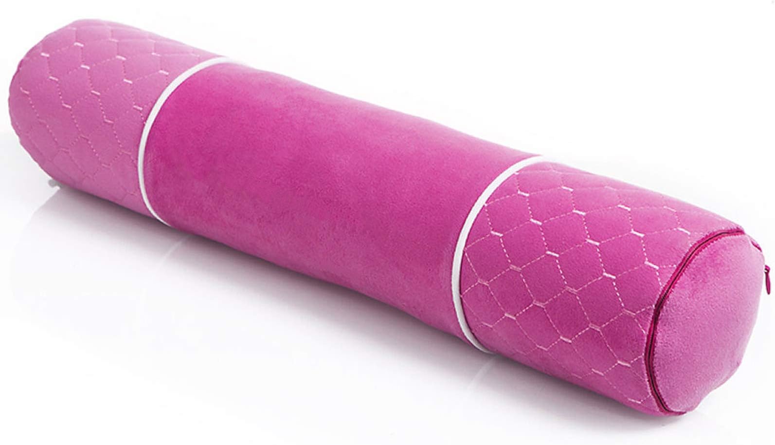 Alibo Cervical Roll Bolster Velvet Firm Neck Pillow For Back Sleeping 19" x4" Round Head Rest Pillow With Removable Washable Pillowcase,Adjustable Cylinder Pain Relief Support Pillow For Adults