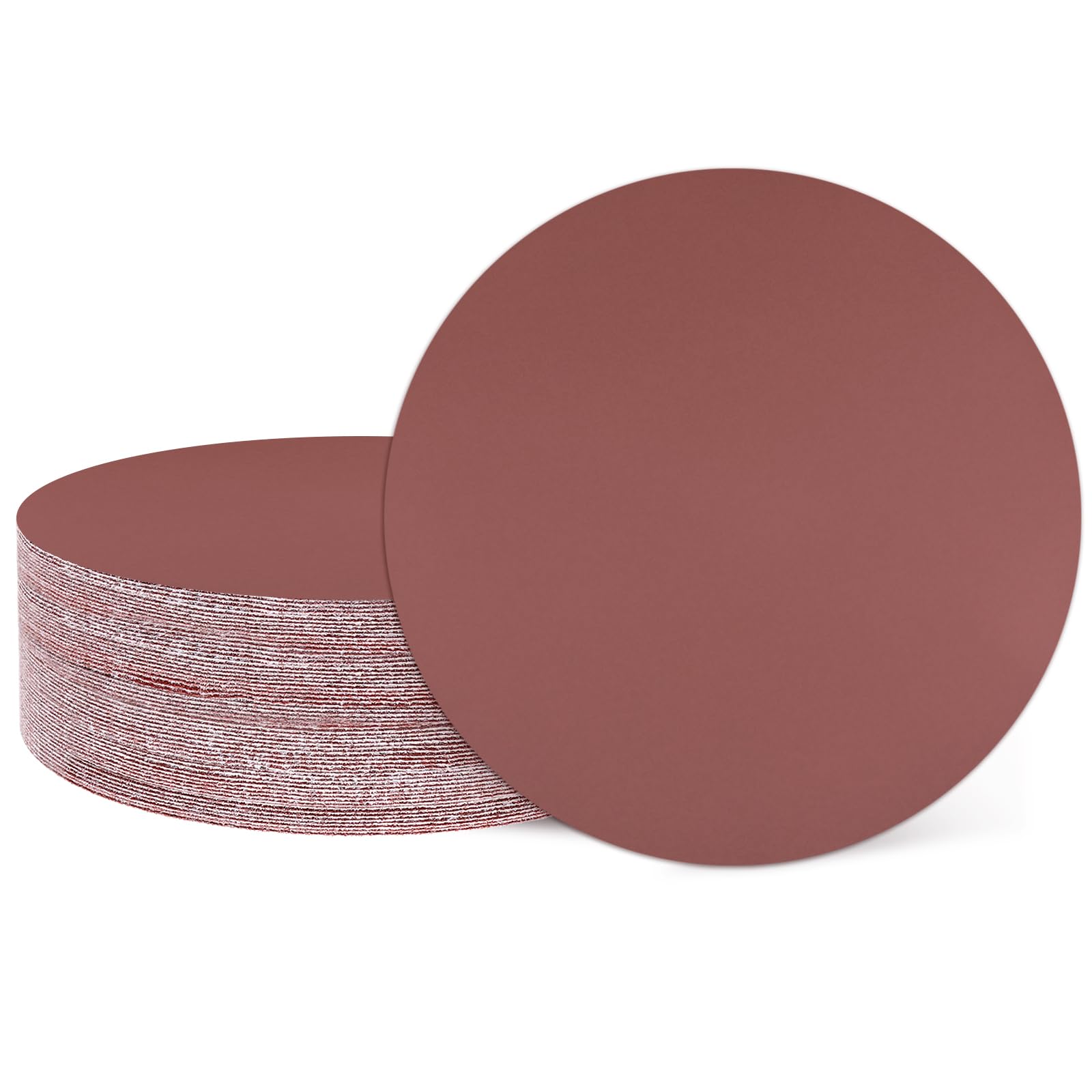 sourcing map 10 Pcs 150mm 6 Inch Sanding Discs, 1500 Grit Hook and Loop Sandpaper, No-Hole Aluminum Oxide Orbital Sander Sandpaper for Woodworking Automotive Metal Polishing, Red