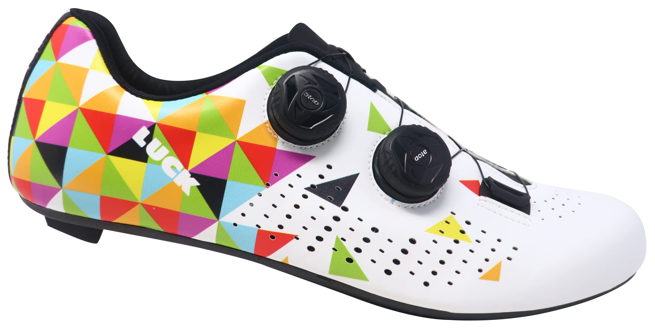 LUCK Genius Grafiti, Zapatillas de Ciclismo para Carretera con Suela de Carbono HD-50 y Doble Cierre rotativo de precisión.