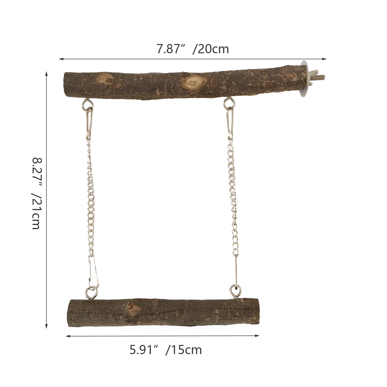 Meprotal Bird Swing, Parrot Perch Stand Natural Wood Stand Parrot Cage Toys for Parakeet Cockatoo Budgie Lovebirds Cockatiel Small Animal