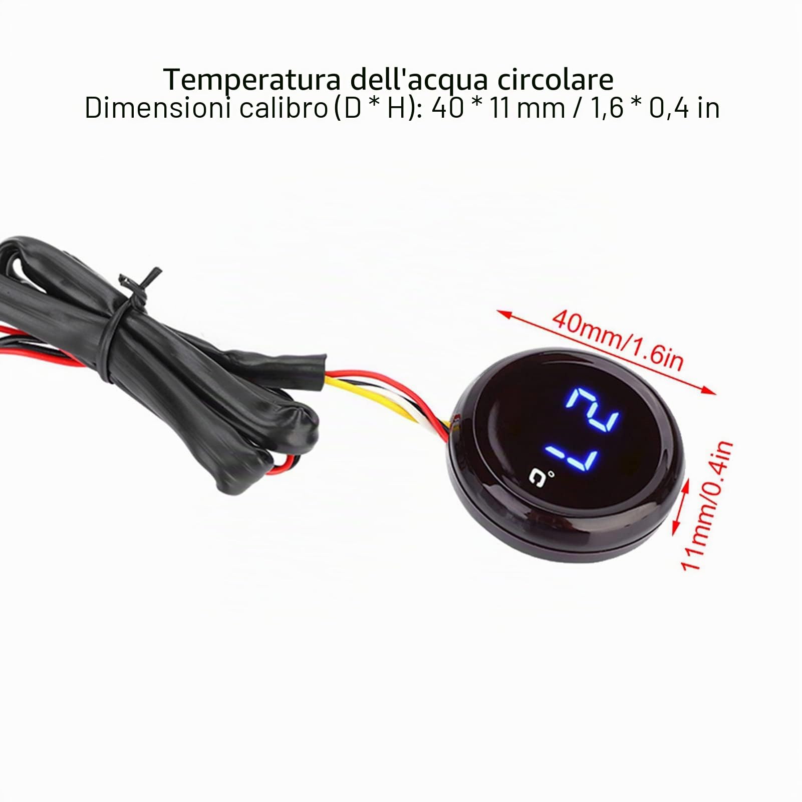 Moto Termometro Digitale Misuratore di Temperatura Termometro LCD Digitale Universale per Moto 12V GSX-S750 S 1000R(Luce blu)