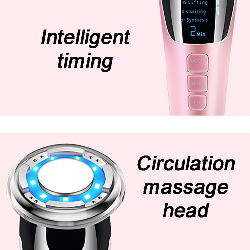 TsoLay Macchina per Rassodare La Pelle, Dispositivo Antietà per La Cura della Pelle, Dispositivo per La Bellezza del Viso 7 in 1, Funzione Caldo E Freddo, Design Timer, per Viso E Collo