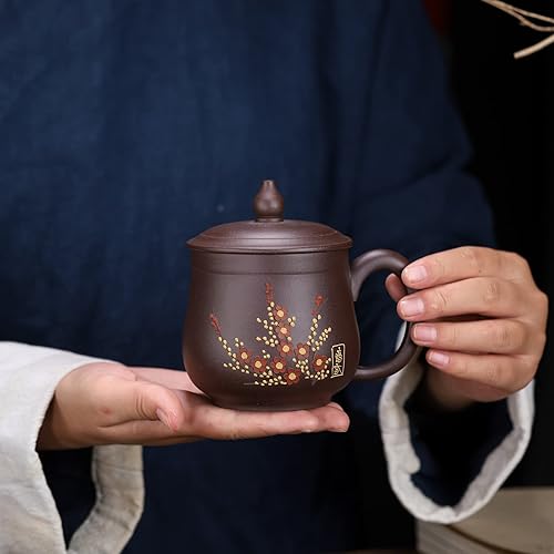 Miniatura 3 de Zisha Teacup - Taza de té de arcilla Yixing genuina de 10.8 onzas, taza de té finemade -Zini arcilla morada