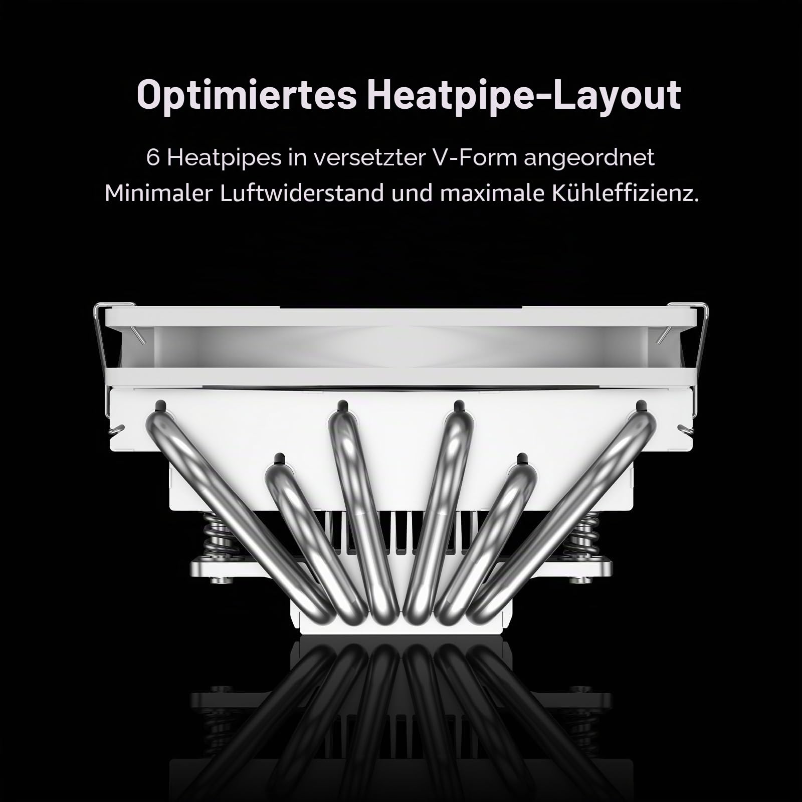 CPS RC600-67 BK 67 mm Höhe Low-Profile-CPU-Kühler, 6 Heatpipes CPU-Luftkühler mit 120 * 15 mm Slim-Lüfter für ITX, Small-Form-Factor-Builds, unterstützt Intel LGA 115X/1200/1700/1851, AMD AM4/AM5