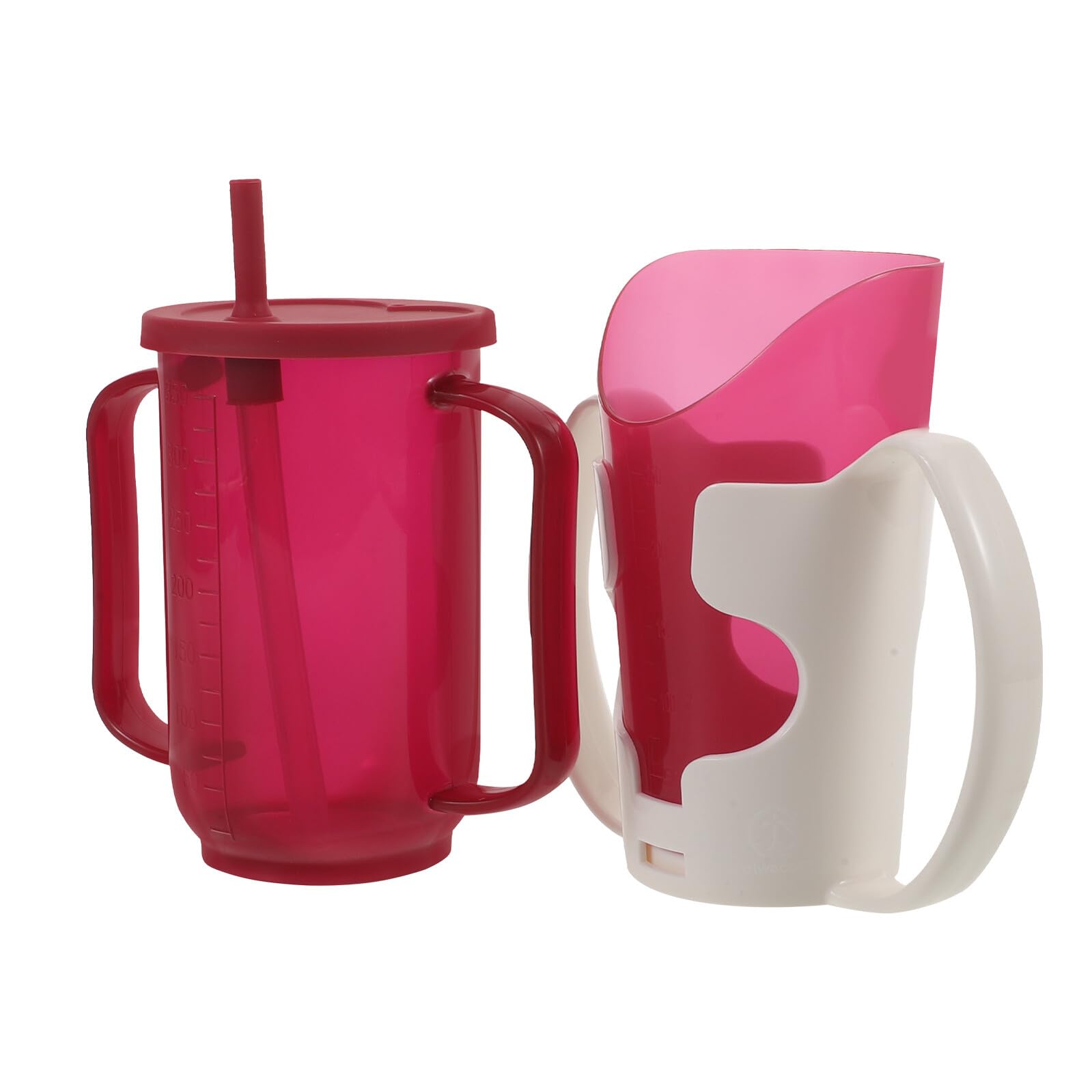 Tazza Anti-Rovesciamento Beccuccio 250 Ml per Anziani e Disabili Set 2 Pezzi Ergonomico per Assistenza a Letto Bicchiere per Bere Sicuro e Facile da Pulire