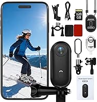 NUISK 4K Thumb Action Camera: 128GB Waterproof POV Cam to 131ft, Ultra-Light 1.27oz for Running Cycling Swimming Hiking (Black)
