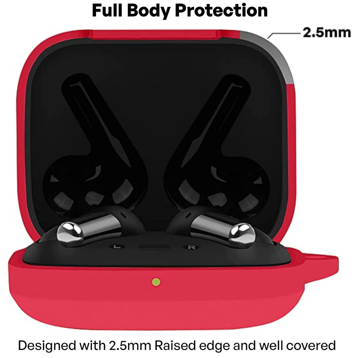 New Silicone Case Compatible with Oneplus Buds 3 (2024) Protective Soft Silicone 360° Full Protection Dust-Proof Shockproof Case Cover with Hook (Cover Only) (Dead-Pool) — Amazon image 4