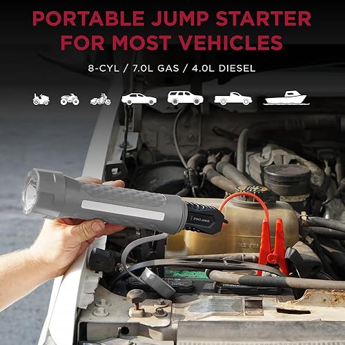 Miniatura 3 de JumpSmart - Arrancador portátil 10 en 1 para vehículos, linterna, banco de energía y más (gris paloma)