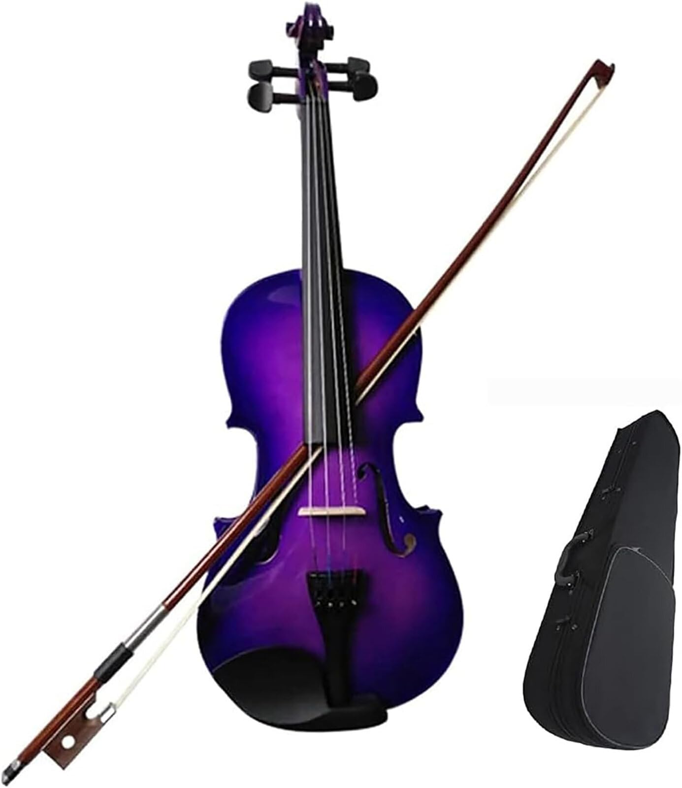 Ensemble de violon pour enfants et adultes 1/8 1/4 1/2 3/4 4/4 violons acoustiques en bois violet avec étui