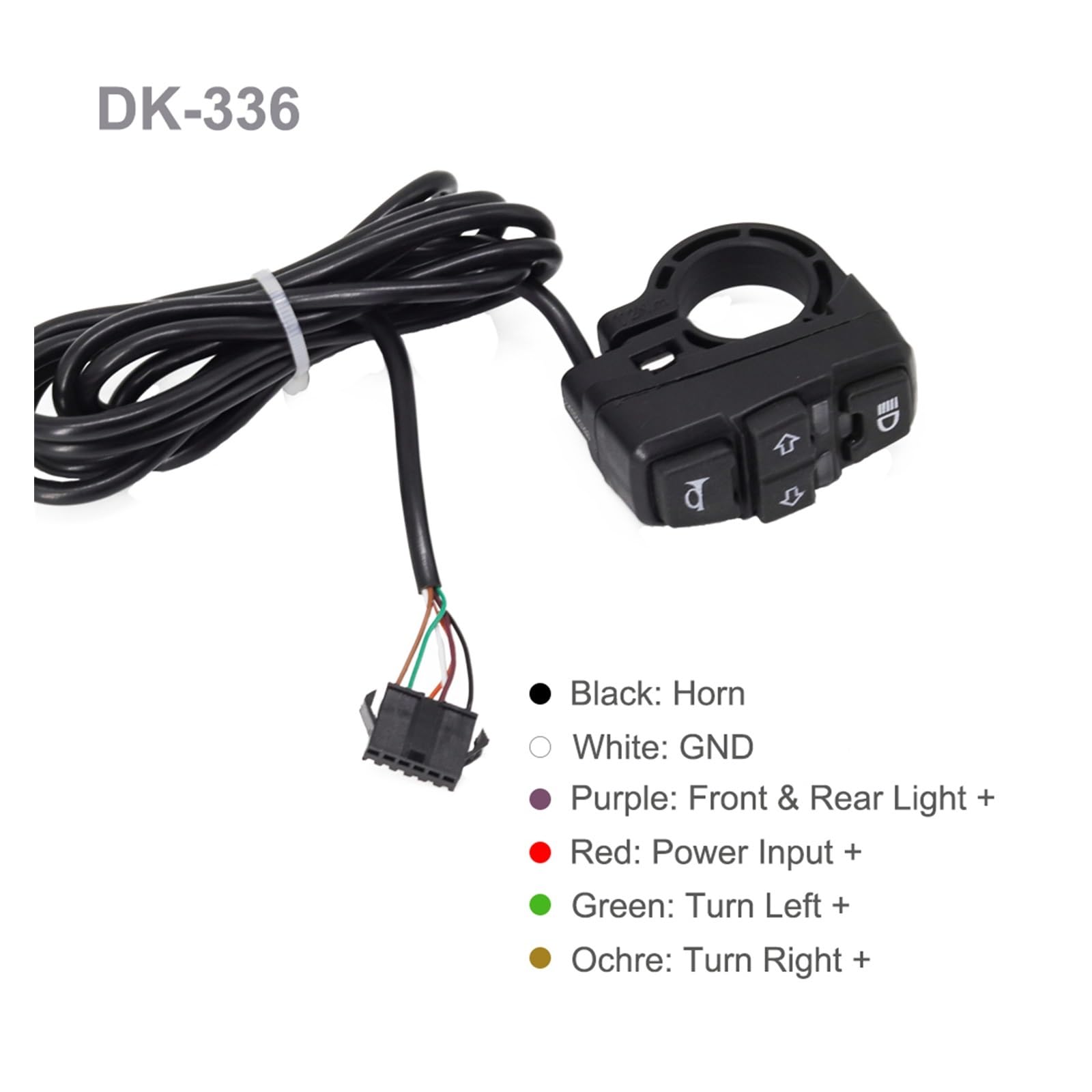 Juego de Luces de Freno y Luces de Giro for Bicicleta eléctrica, Entrada de 24V, 36V, 48V, for Bicicleta eléctrica, con bocina y luz Trasera de Giro