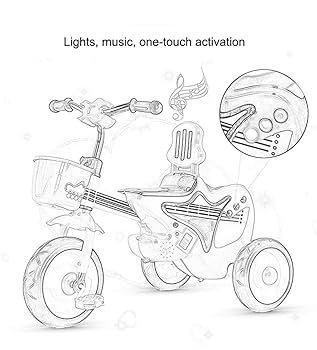 Baby care 三輪車 音楽機能付き ホワイト Amazon.co.jp: 子供