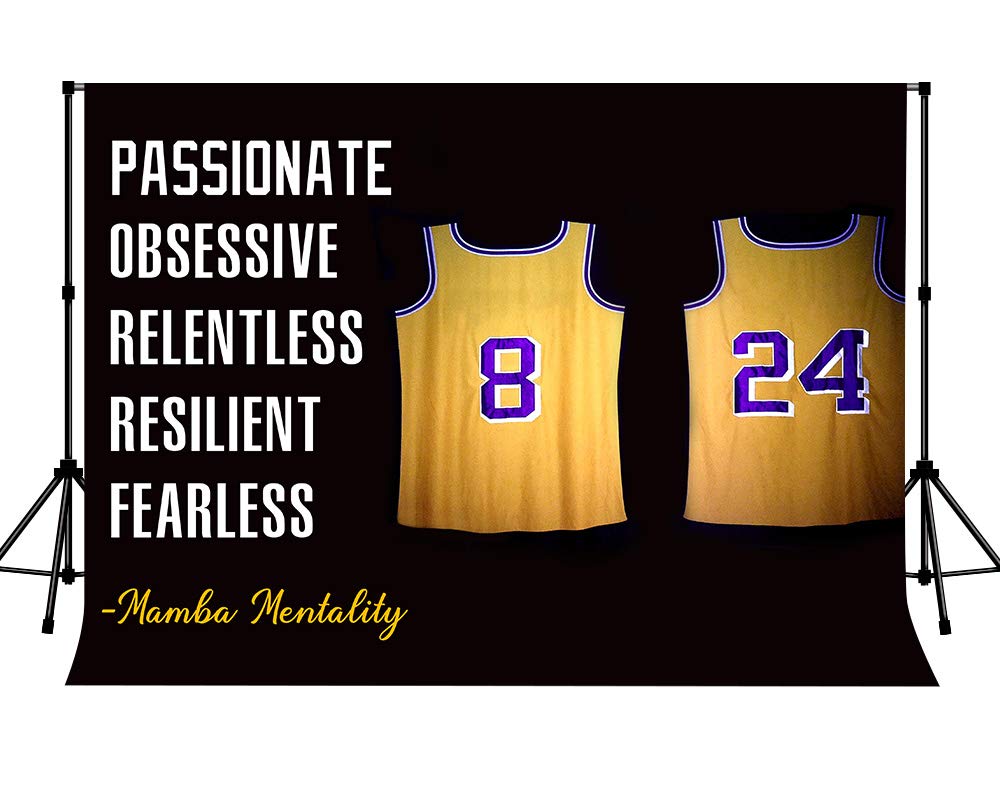 Mamba Mentality Backdrop, 7x5ft/2.1x1.5m New Vinyl, Basketball Polo Shirt Photography Background, Party Banner Decor Shooting Props BJZYST565