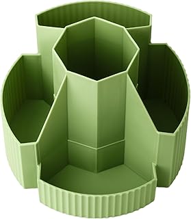 Porta-lápis giratório para secretária, organizador de secretária giratório | Suporte de lápis com 5 compartimentos, organizador de pincéis de maquilhagem, suporte para canetas, armazenamento de