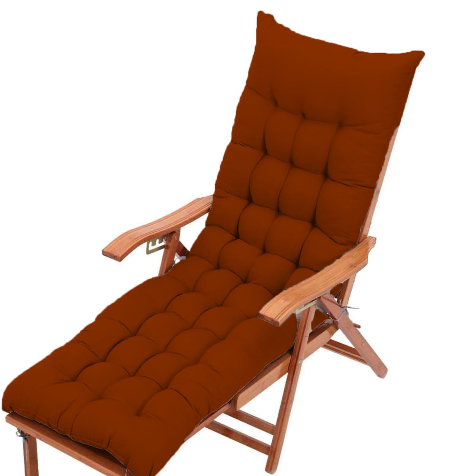 KYMMPL Durable Thick & Comfortable sun lounger cushion Garden Steamer Sunlounger Replacement Pad Outdoor & Indoor Sun Lounger Recliner Cushion Patio Furniture Cushion (Reddish Coffee,100 * 45)