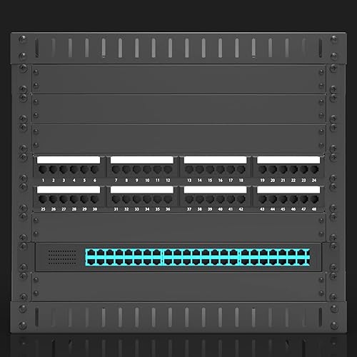 Miniatura 2 de Jingchengmei Panel en blanco de montaje en rack 1U para gabinete de rack de servidores de 19 pulgadas o gabinete de red, desmontado, negro (ABPA)