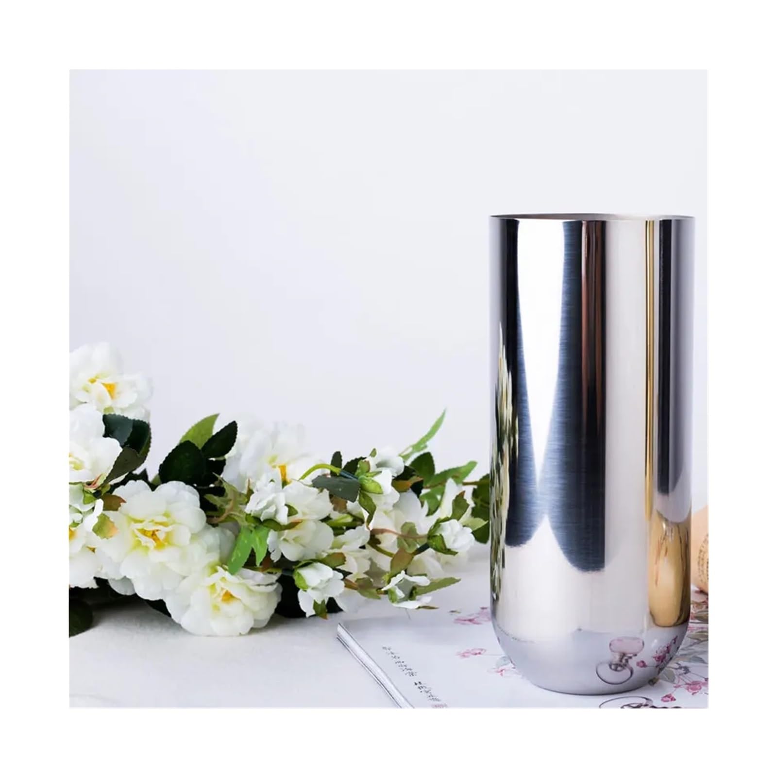 Flower Vase Decorative Centerpiece For Home Or Wedding 304 Stainless Steel, 9" Tall Silver for Wedding Table Centrepiece(6.3x30Hcm)