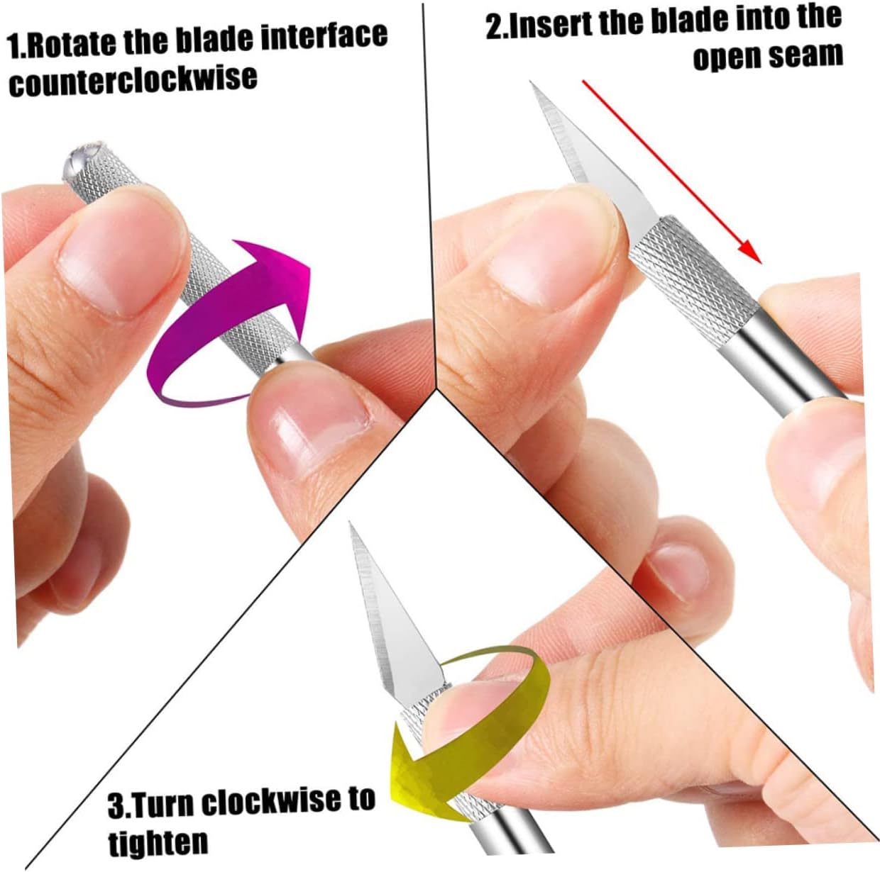 Cabilock 10-Piece Car Vinyl Film Installation Tool Kit Felt Squeegee and Utility Knife for Window Tinting and Wrapping