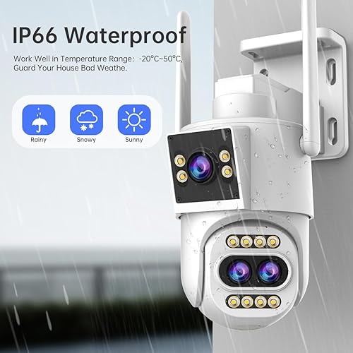 Miniatura 4 de JOOAN Cámara de seguridad para exteriores 2Kx3 3Lens 2 pantallasZoom óptico 10X y seguimiento automático Cámara IP de vigilancia del hogar 360  PTZ