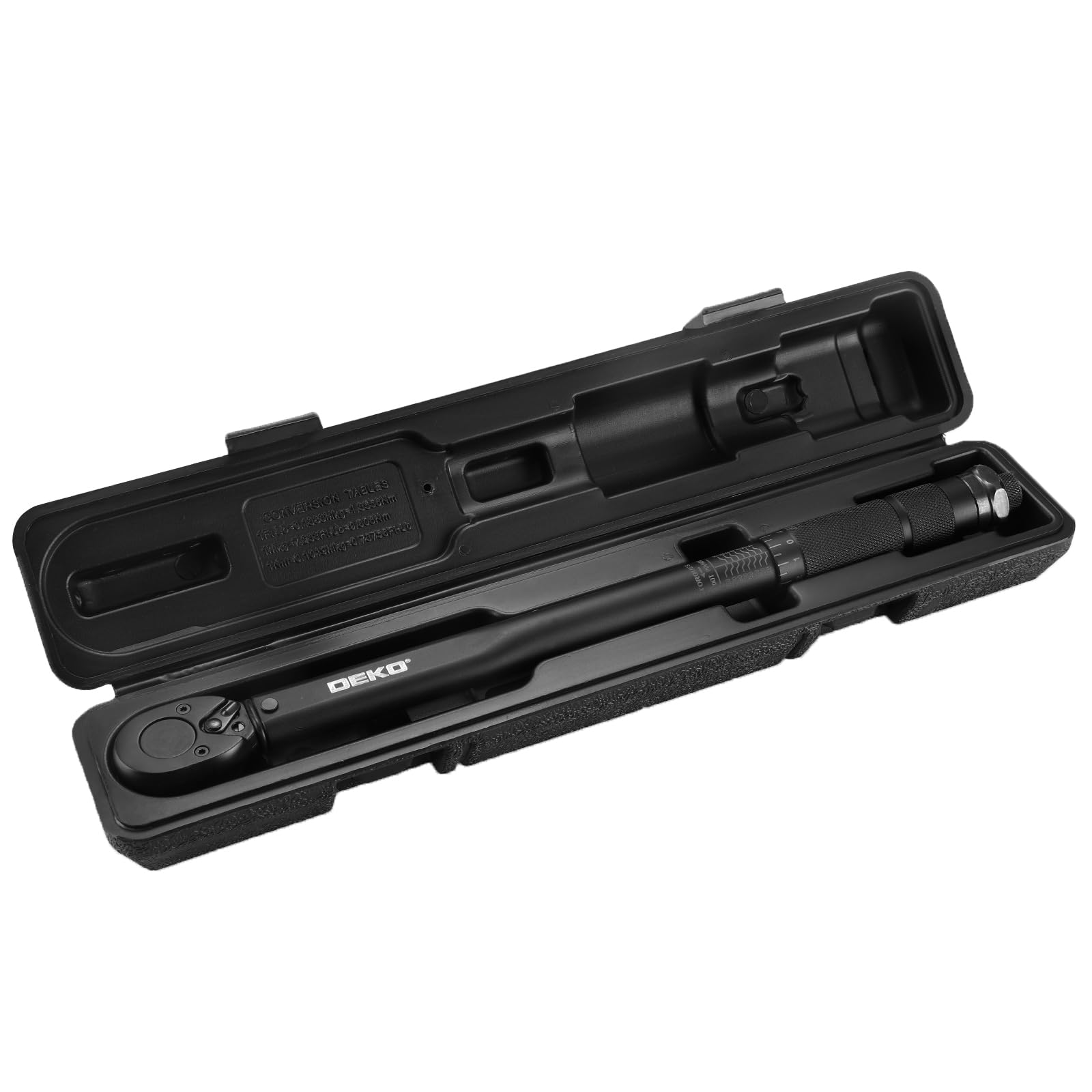 DEKOPRO Clé dynamométrique à cliquet pour roue de voiture 3/8, 24 dents, 13,6 – 108,5 Nm ± 4%, précision d'erreur 370 mm, clé pour vélo, voiture, moto