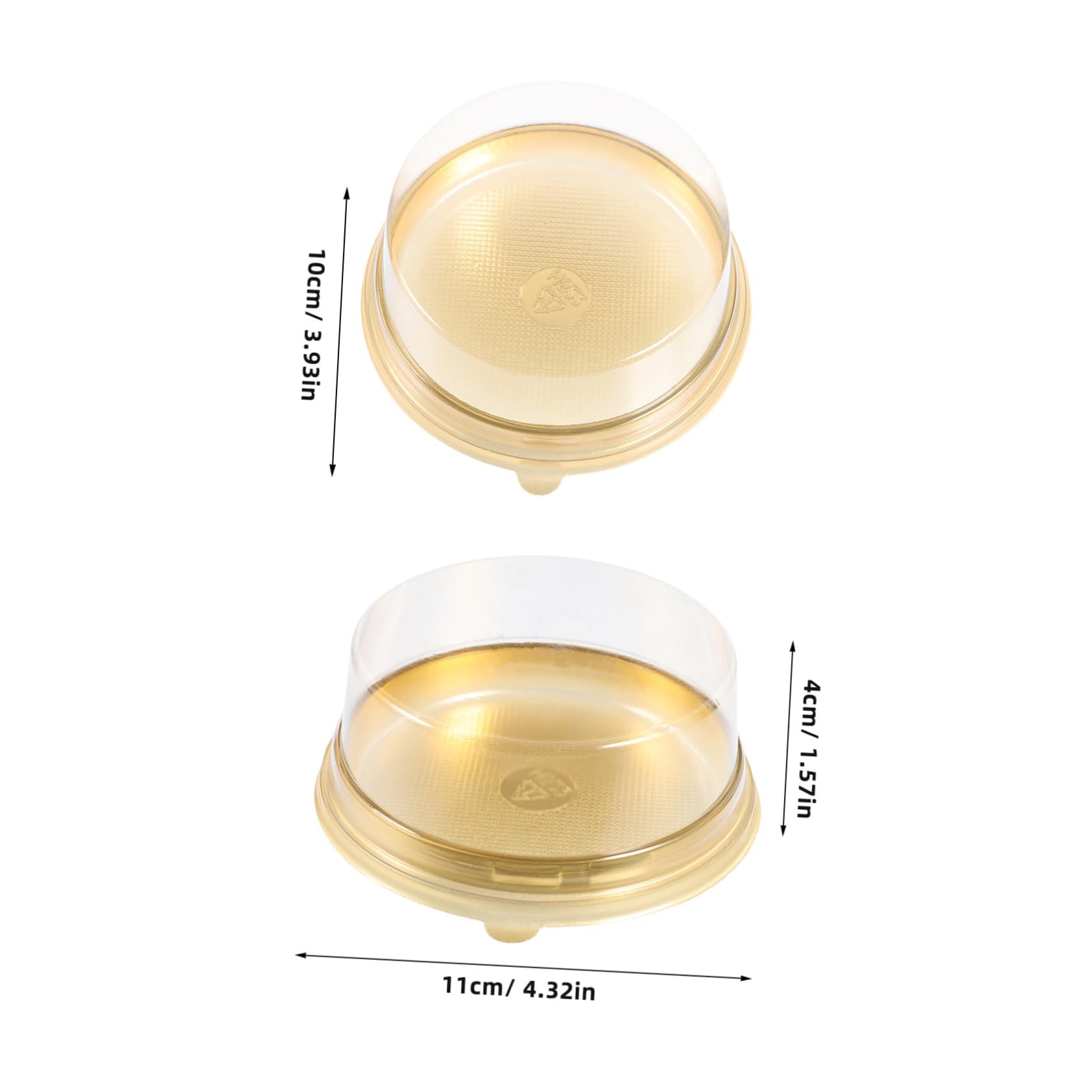 OKUMEYR 10pcs Clear Cake Box Round Transparent Cake Carrier for Small Birthday Treats Baking Container for Slices Lightweight and Portable Dessert Packaging