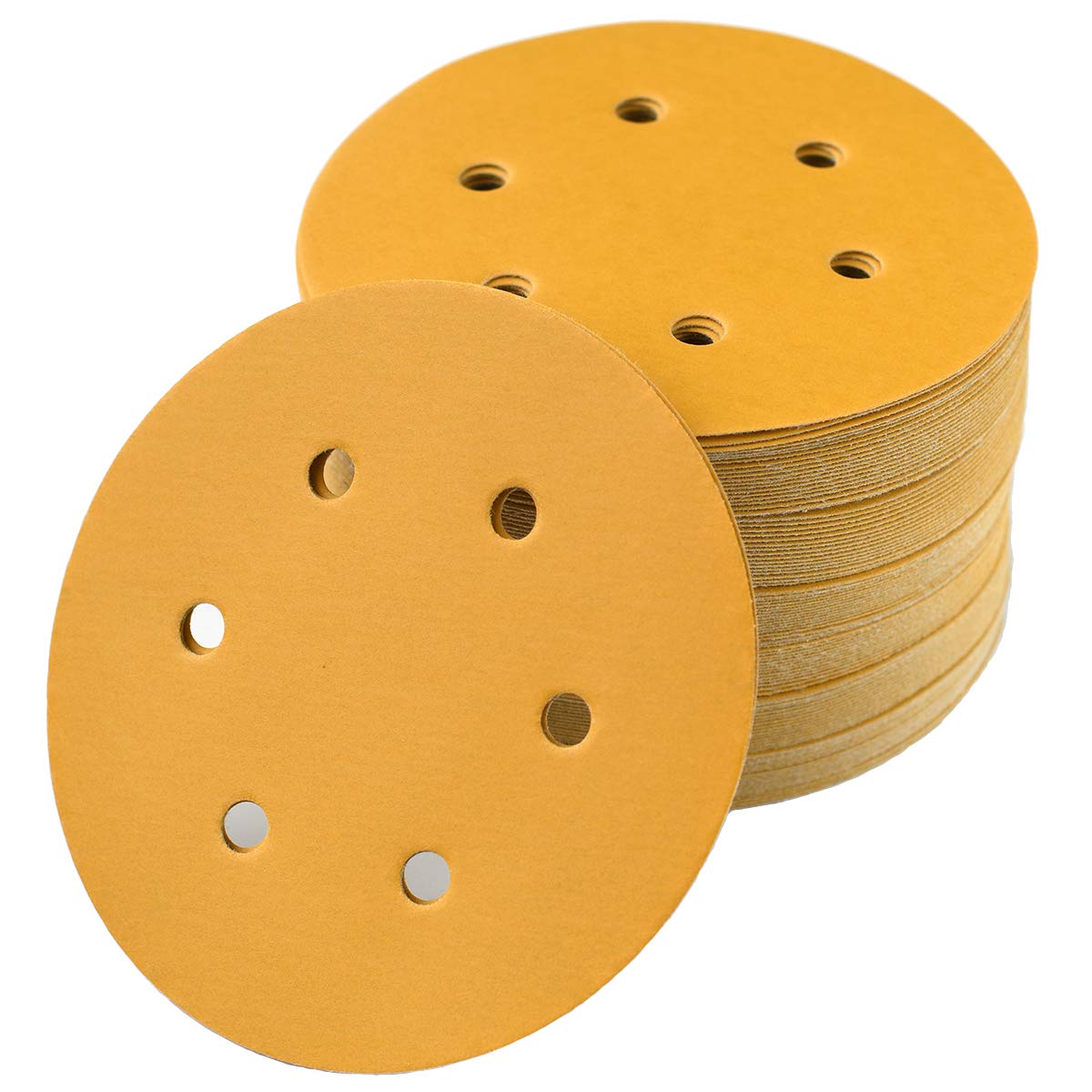 Aiyard 6-Inch 6-Hole Hook and Loop Sanding Discs 600-Grit, Random Orbital Sandpaper for Automotive and Woodworking, 100-Pack
