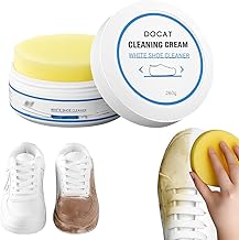 White Shoe Cleaning Cream – 260g Shoe Whitening & Stain Remover – Shoe Polish Cream for Sports Shoes, Sneakers, Leather & Canvas – Restores Shine & Removes Dirt