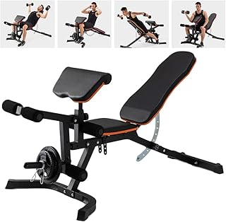 AKT Banco de Ejercicios Ajustable - 4 en 1 Multifuncional Banco de Pesas Plegable para Ejercicio con Mancuernas/Supino, Ejercicios de Gimnasio en Casa