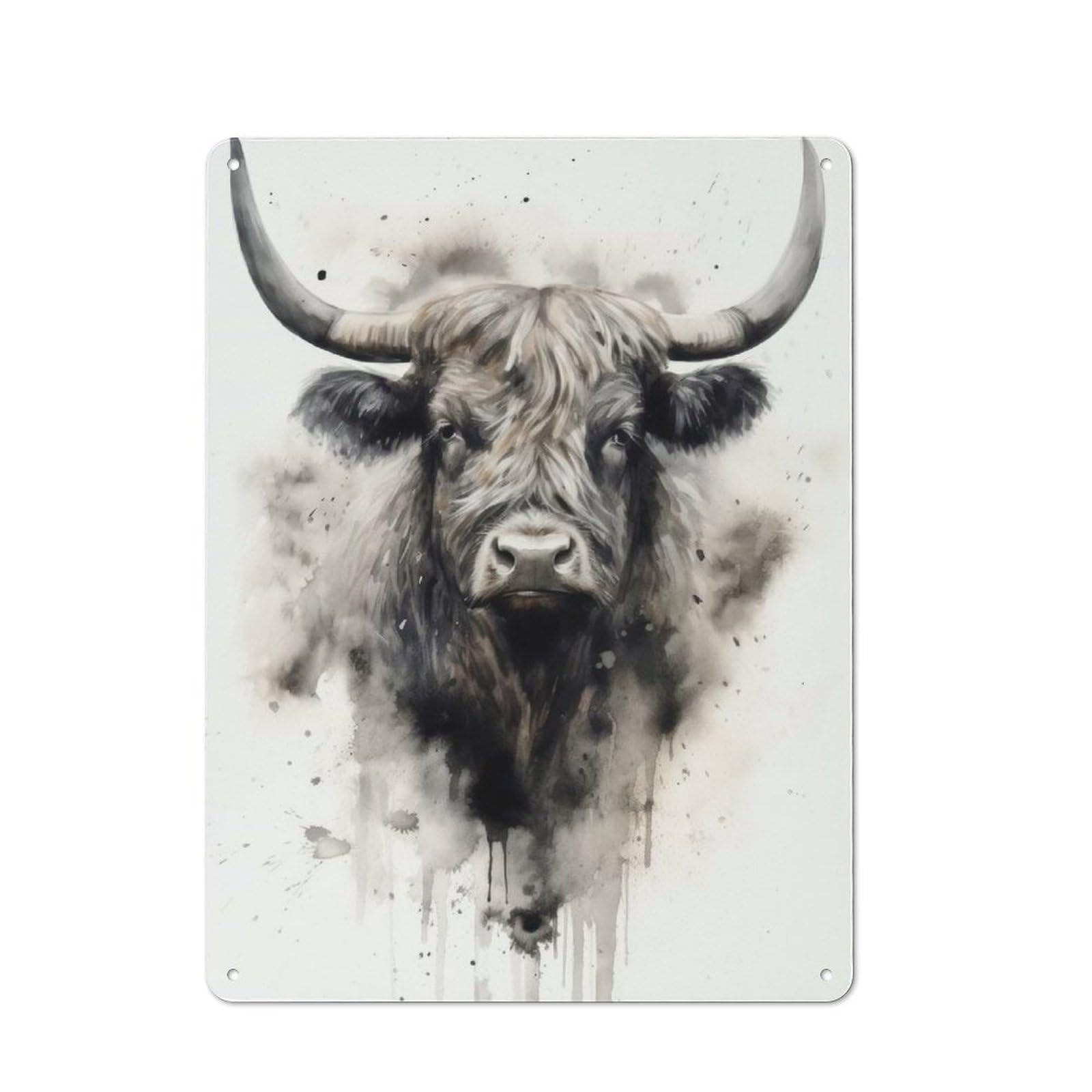 Junmoney Yak Portrait Vintage Retro Metal Sign 40X30cm Featuring Garage Wall Decor For Garage, Workshop, Shed Or Utility Room