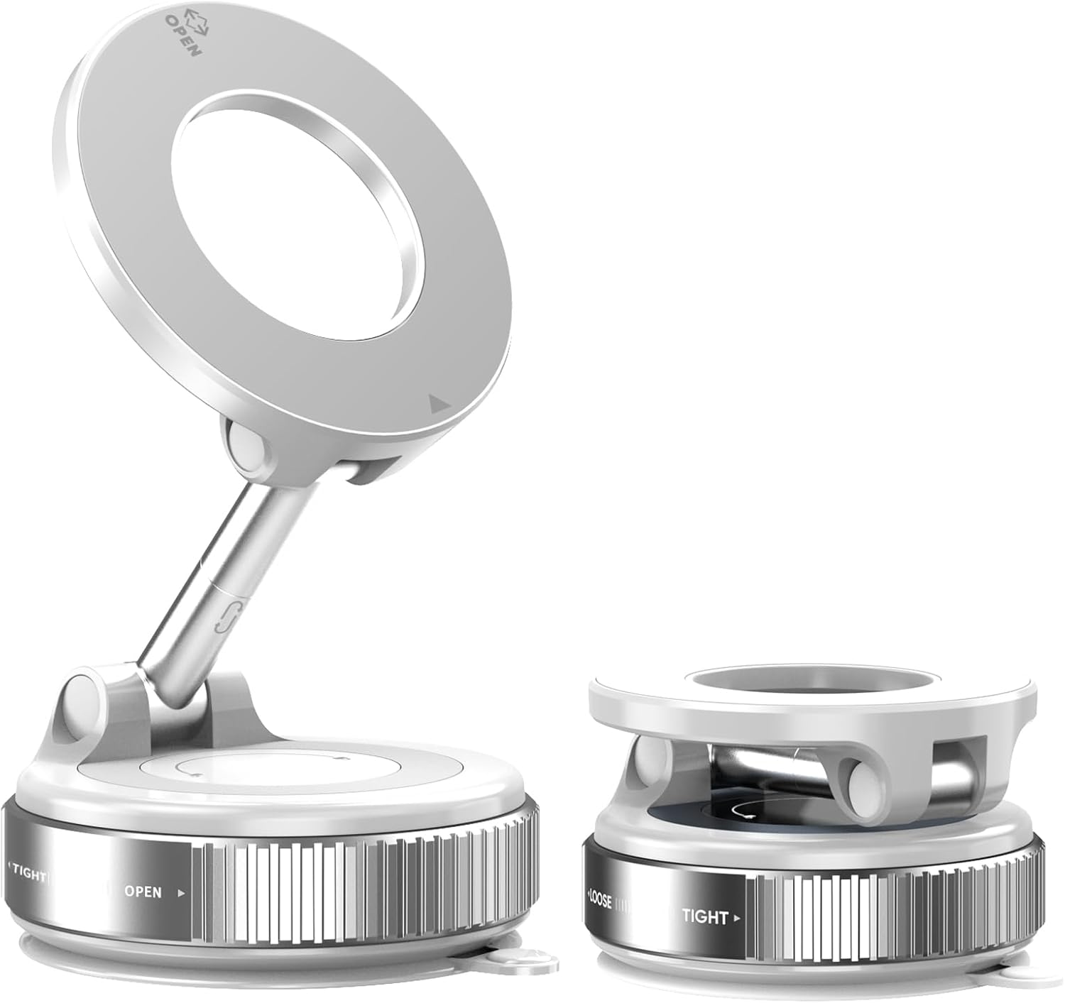 Upgraded 360° Nano Gel Vacuum Magnetic Phone Holder, Car Phone Holder for Magsafe[108+LBS Strongest Suction & 3000gf Strongest Magnetic], Car Phone Mount for Car/for iPhone 17 Pro Max White