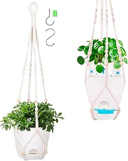 2-Pack 5.7-Inch Self-Watering Hanging Planters for Indoor & Outdoor Plan...