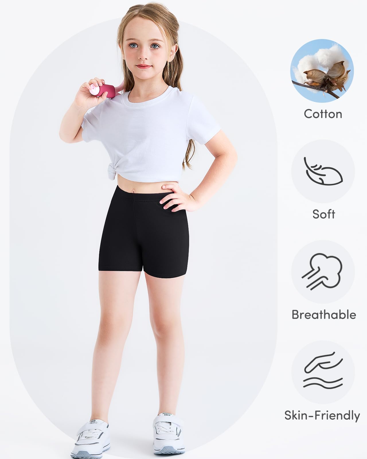 Adorel Girls Shorts Cycling Short Leggings Sports Cotton Summer Pack of 3 - 4