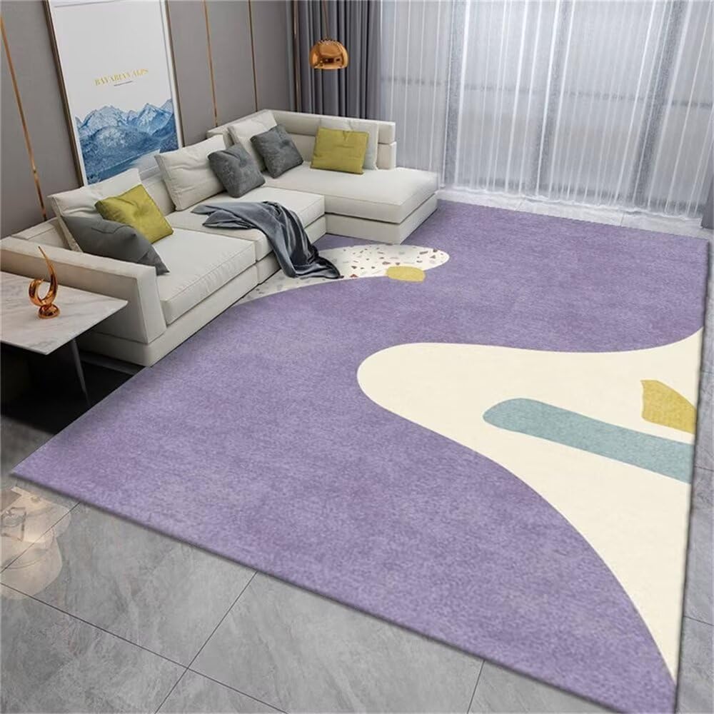Tapis violet chambre fille doux 70x140 int&eacute;rieur d&eacute;coration minimaliste sol insonorisation