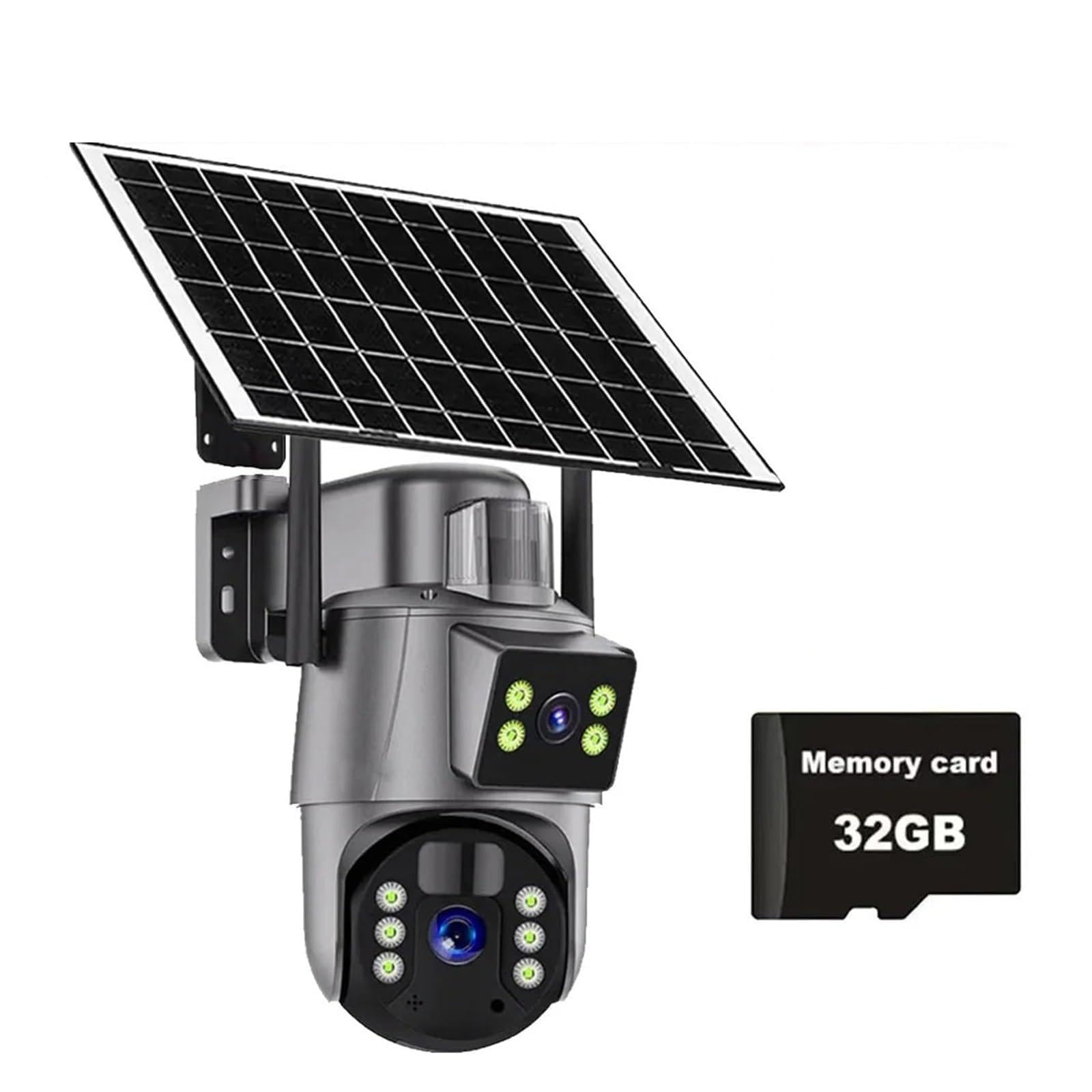 JVDDI 6MP 4G/WiFi Solar Camera Outdoor Wireless CCTV Surveillance Camera With Solar Panel Dual Lens PTZ IP Cam Security Protection(WiFi Cam Add 32G)