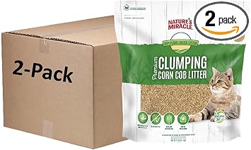 Natures Miracle Premium Clumping Corn Cob Litter, Tough Odor Bio-Enzymatic Formula, Dust Free, 18lb 2 pack