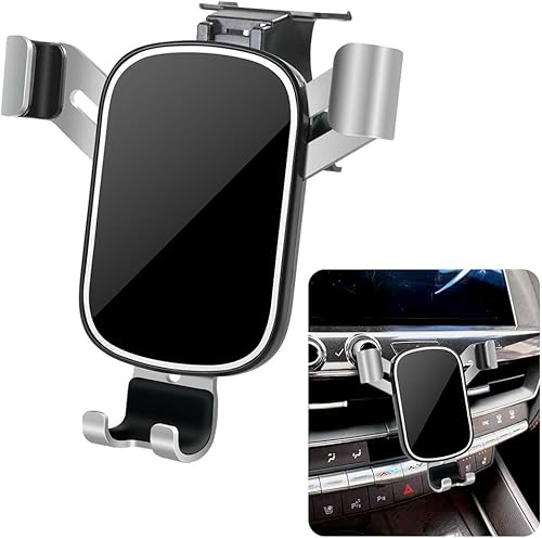 musttrue LUNQIN Soporte para teléfono de automóvil para Cadillac CT5 2020-2022 teléfonos grandes con fundas Accesorios de automóvil soporte de