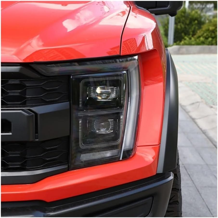 1 Pair Headlight Lens Covers Compatible for Ford Raptor F-150 2021 2022 2023 Automotive Headlamp Shell Car Accessories(1Pair)