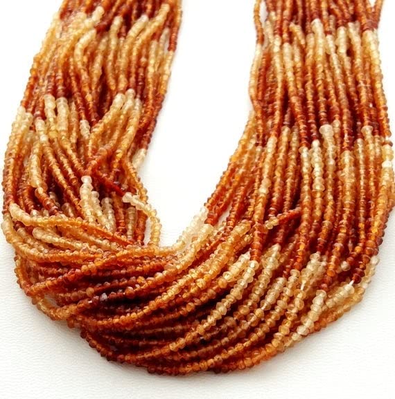 Perles hessonite de taille régulière 2mm pour éviter les défauts d'enfilage
