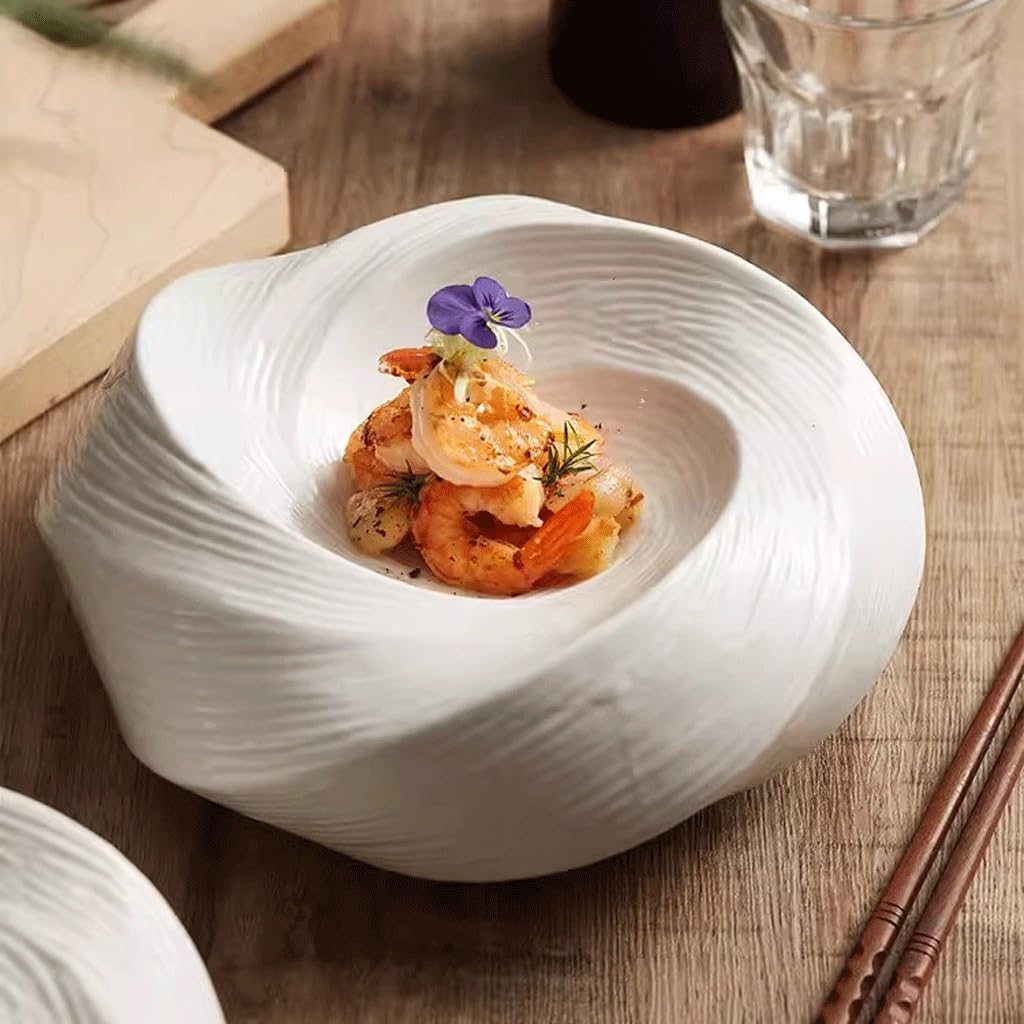 Forniture Per Feste Piatto da pranzo in ceramica Piatto da insalata domestico Piatto profondo Ristorante dell'hotel Piatto da cibo occidentale Piatto da antipasto Piatto freddo Piatti Della Festa ( Co
